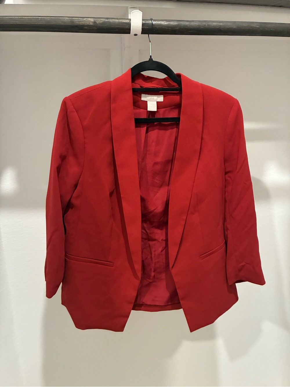 H&M Red Open-Front Women's Blazer